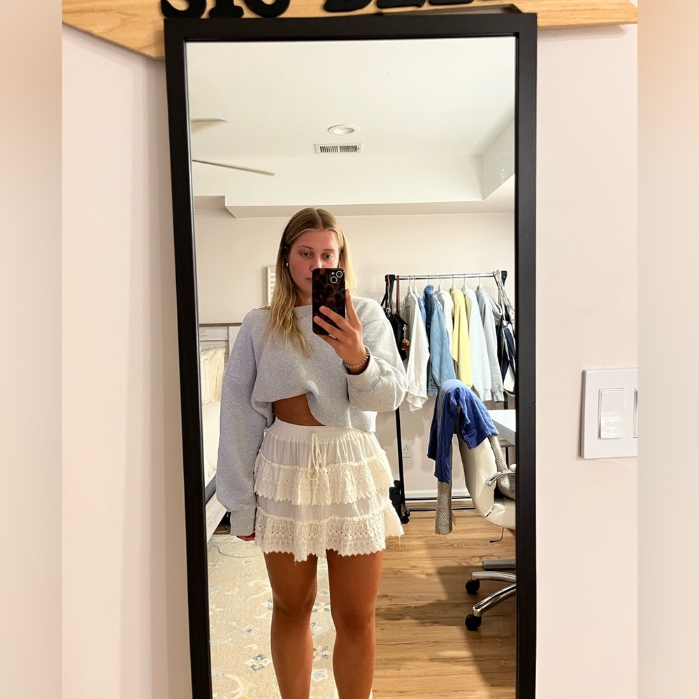 Ocean Drive White Ruffled Mini Skirt